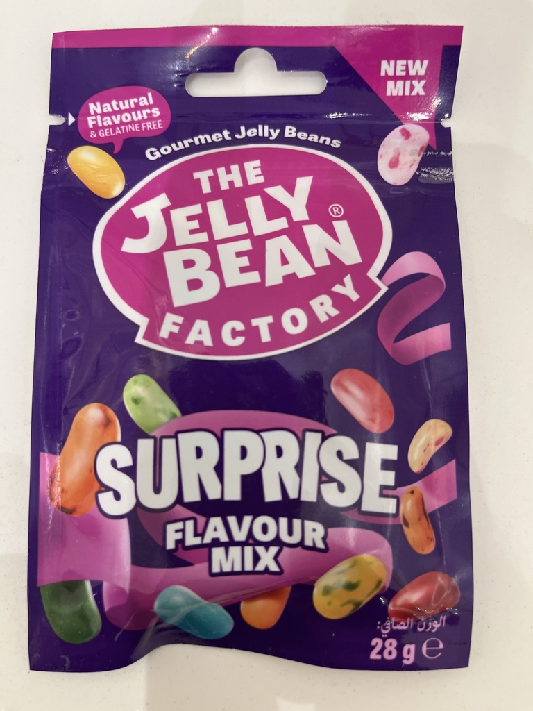 JELLY BEAN GOURMET  SURPRISE FLAVOUR MIX  BOX 28GM / جيلي بين جريميت بيرست بوكس